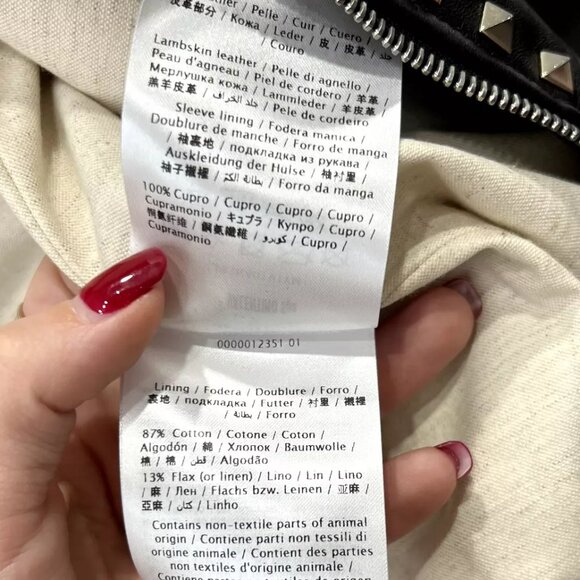 $6490 04. Valentino Black Leather Rockstud Embellished Short Jacket size 6 Moto - Picture 14 of 16